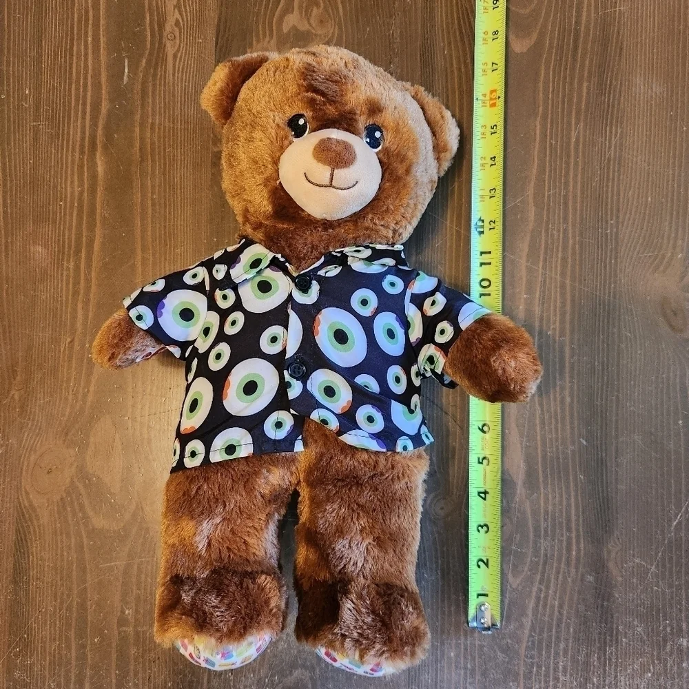 Build A Bear Happy Birthday Bear Brown BAB with Button Down Dress Shirt 16